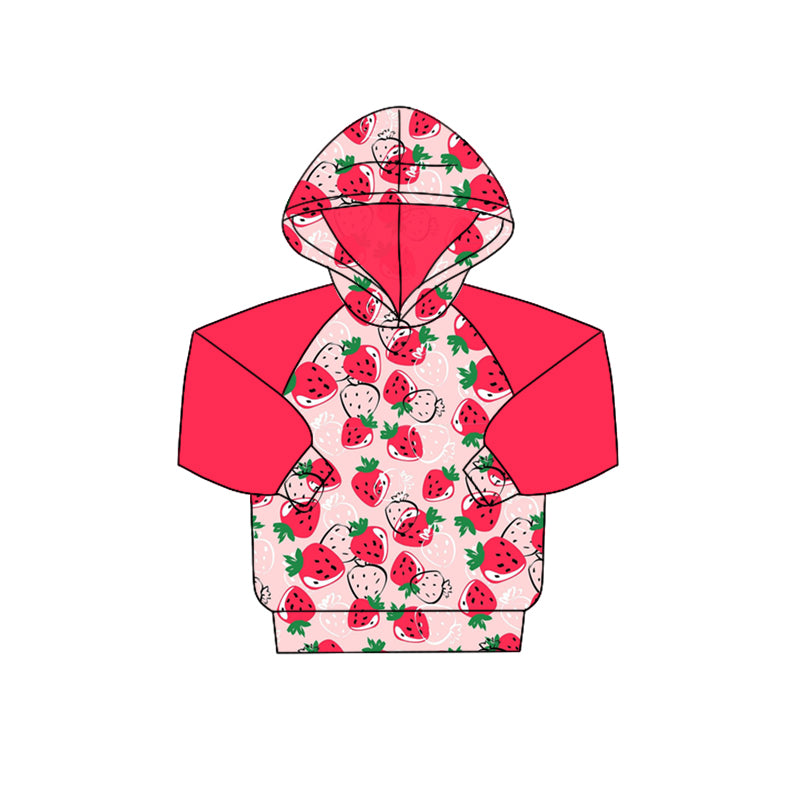 baby girls strawberry hoodie top preorder