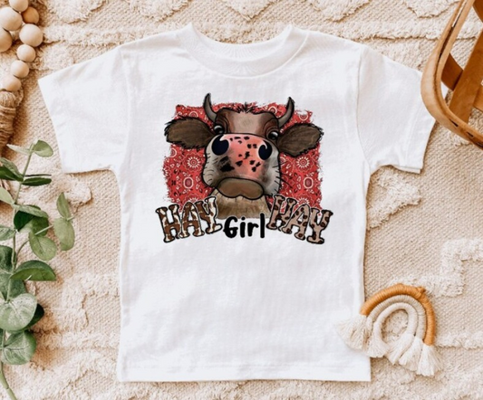 baby girls short sleeve cow shirt preorder