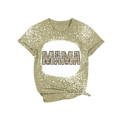 Adult camo mama letter bleach shirt preorder