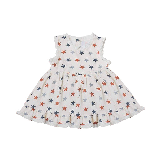 toddle baby girls july 4th blue star shirt preorder