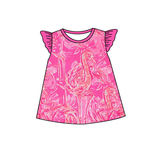 toddle baby girls hot pink flamingo floral boutique shirt preorder