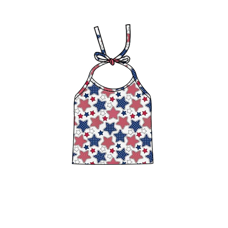 American girls blue red july 4th halter top preorder