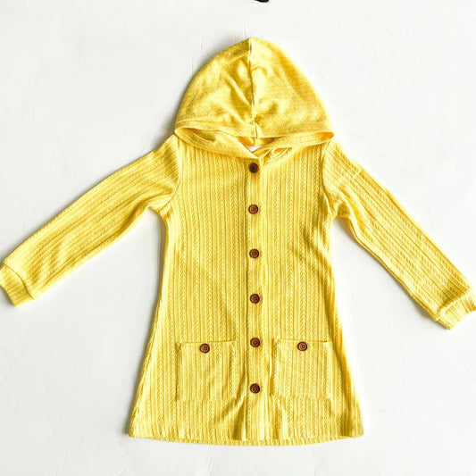 toddle baby girls yellow long sleeve hoodie cardigan coat preorder