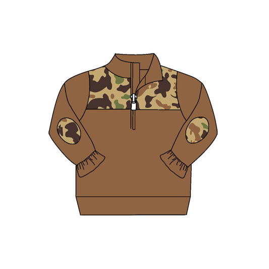 baby girl long sleeve brown camo pullover preorder