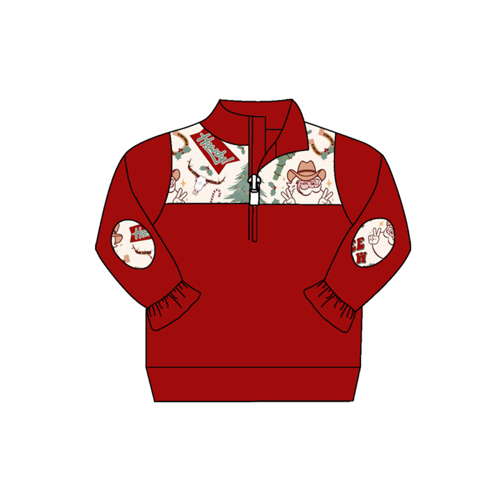 cowgirl western christmas santa claus pullover preorder