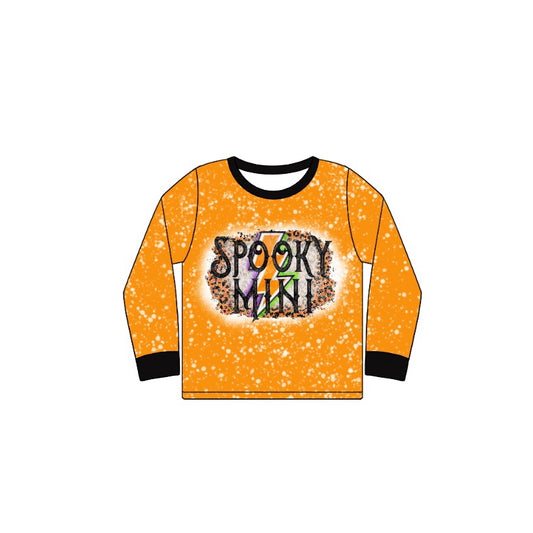Halloween spooky mini baby girls long sleeve top preorder