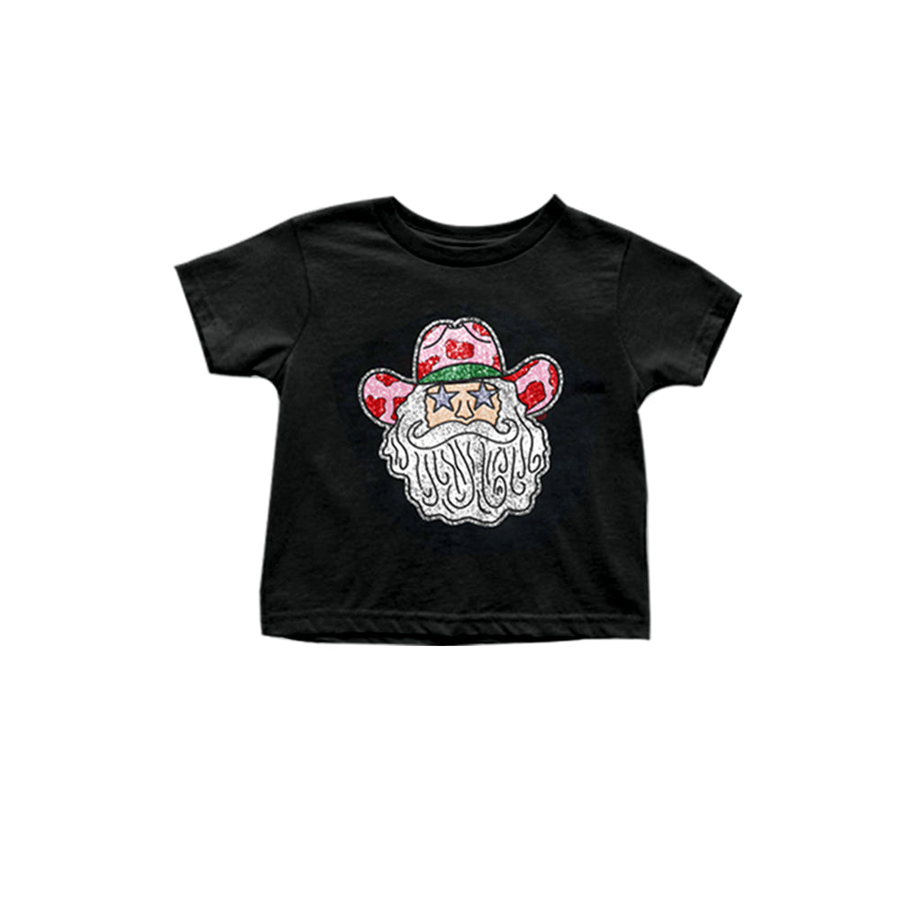 Cowgirl Western Christmas Santa Short Sleeve Top Preorder