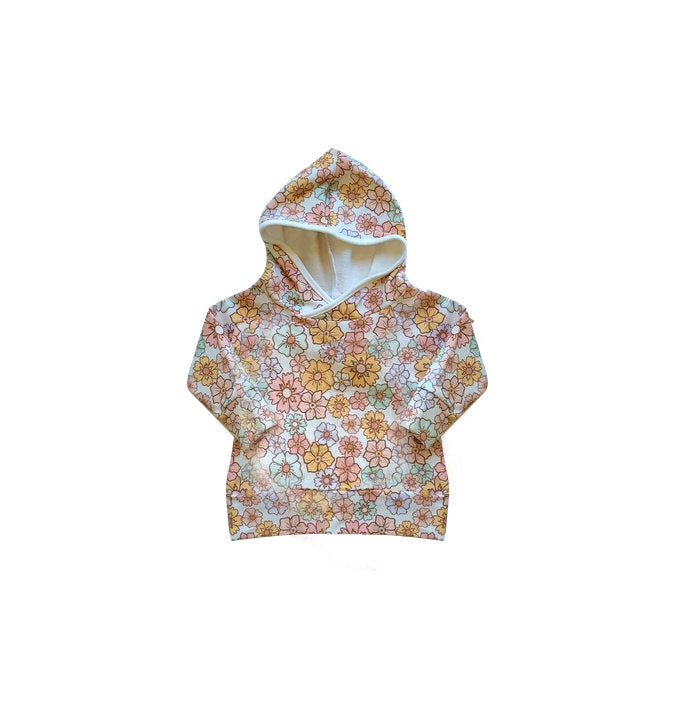Infant baby girls flower print long sleeve hoodie top preorder