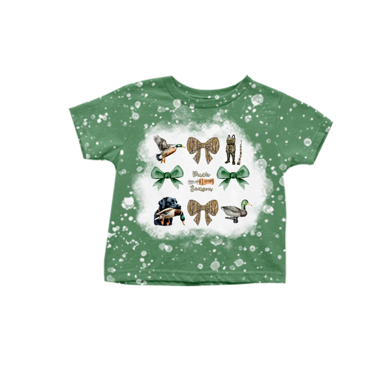 Infant baby boy hunting duck dog bow print top preorder