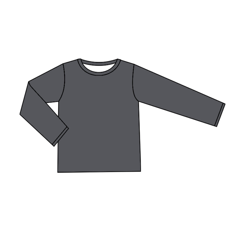 Wholesale kids baby girls long sleeve dark grey cotton top preorder