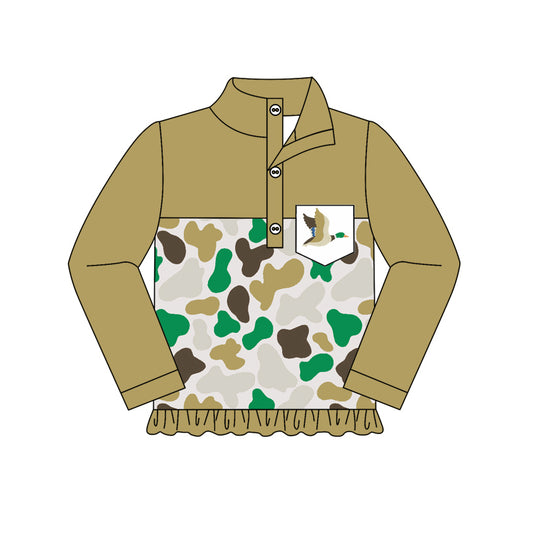 baby girl mallard duck brown camo pullover preorder