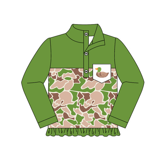 baby girl mallard duck green camo pullover preorder