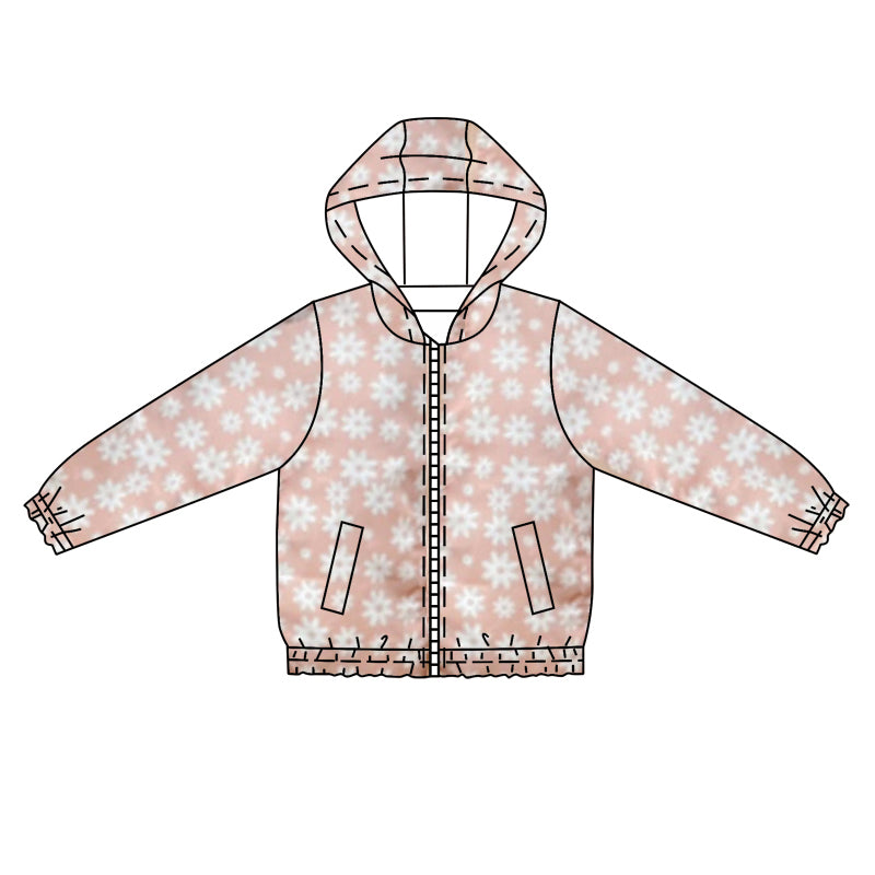 Toddle Baby Girls Daisy Flower Long Sleeve Zip Hoodie Top Preorder