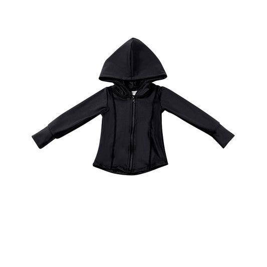 Baby Girls Black Active Wear Long Sleeve Hoodie Top Preorder