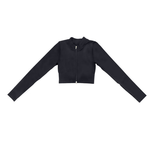 Baby Girls Black Active Wear Long Sleeve Zip Top Preorder
