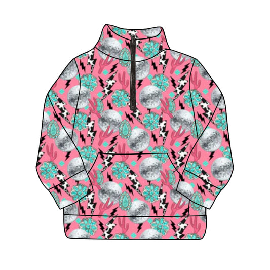 Cowgirl western turquoise cactus long sleeve top preorder