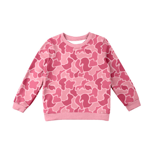 Girls pink camo long sleeve t-shirt top preorder