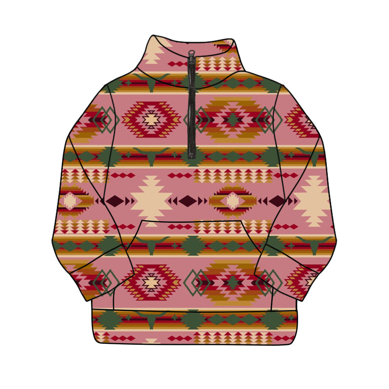 Western cowgirl aztec baby kids pullover preorder