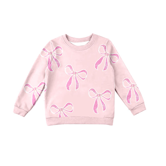 Adult Pink bow long sleeve boutique top preorder