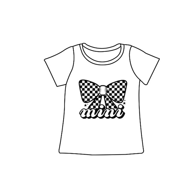 Baby girls short sleeve black checkered mini top preorder