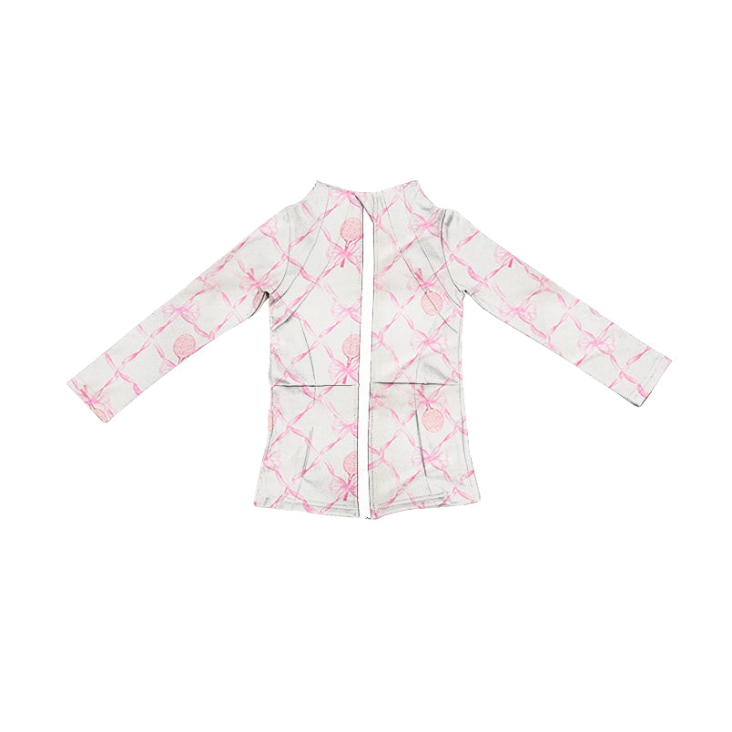 Kids baby girls pink bow active wear jacket coat preorder