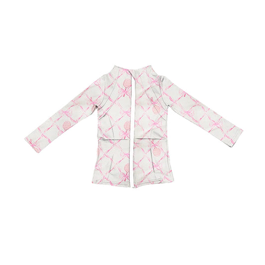 Kids baby girls pink bow active wear jacket coat preorder