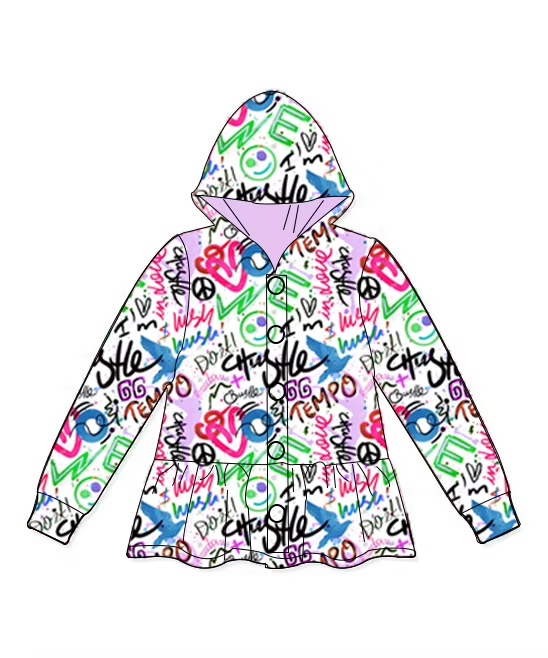 Baby girls Valentines day heart letter print Long Sleeve Hoodie Preorder