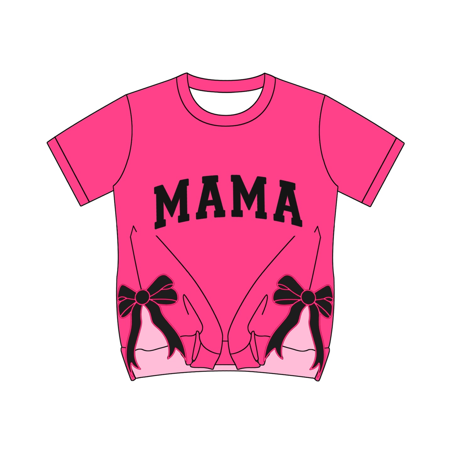 Cow print Mama letter Adult short sleeve hot pink t-shirt top preorder