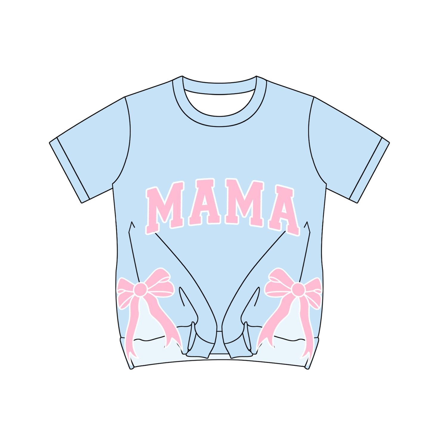 Adult mama pink bow short sleeve top preorder