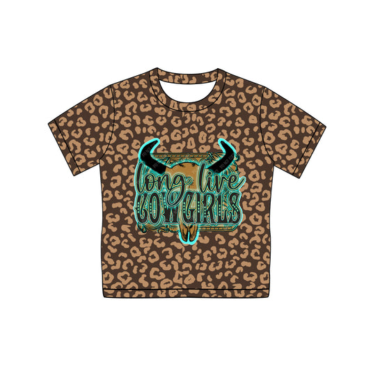 Cowgirl cheetah print short sleeve t-shirt top preorder