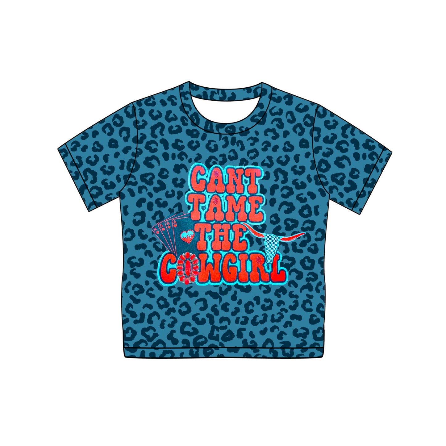 Cant take the cowgirl kids short sleeve t-shirt top preorder