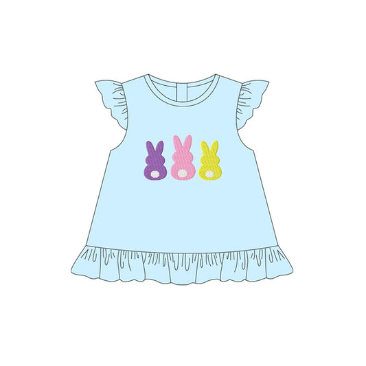 Baby girls Easter bunny short sleeve blue t-shirt top preorder