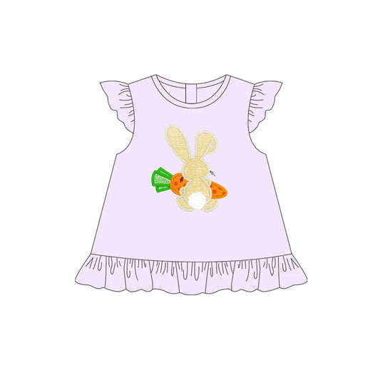 Baby girls Easter bunny carrot short sleeve blue t-shirt top preorder