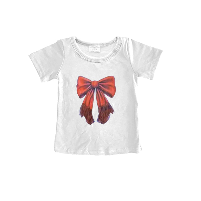 Red bow baby girls summer t-shirt top preorder