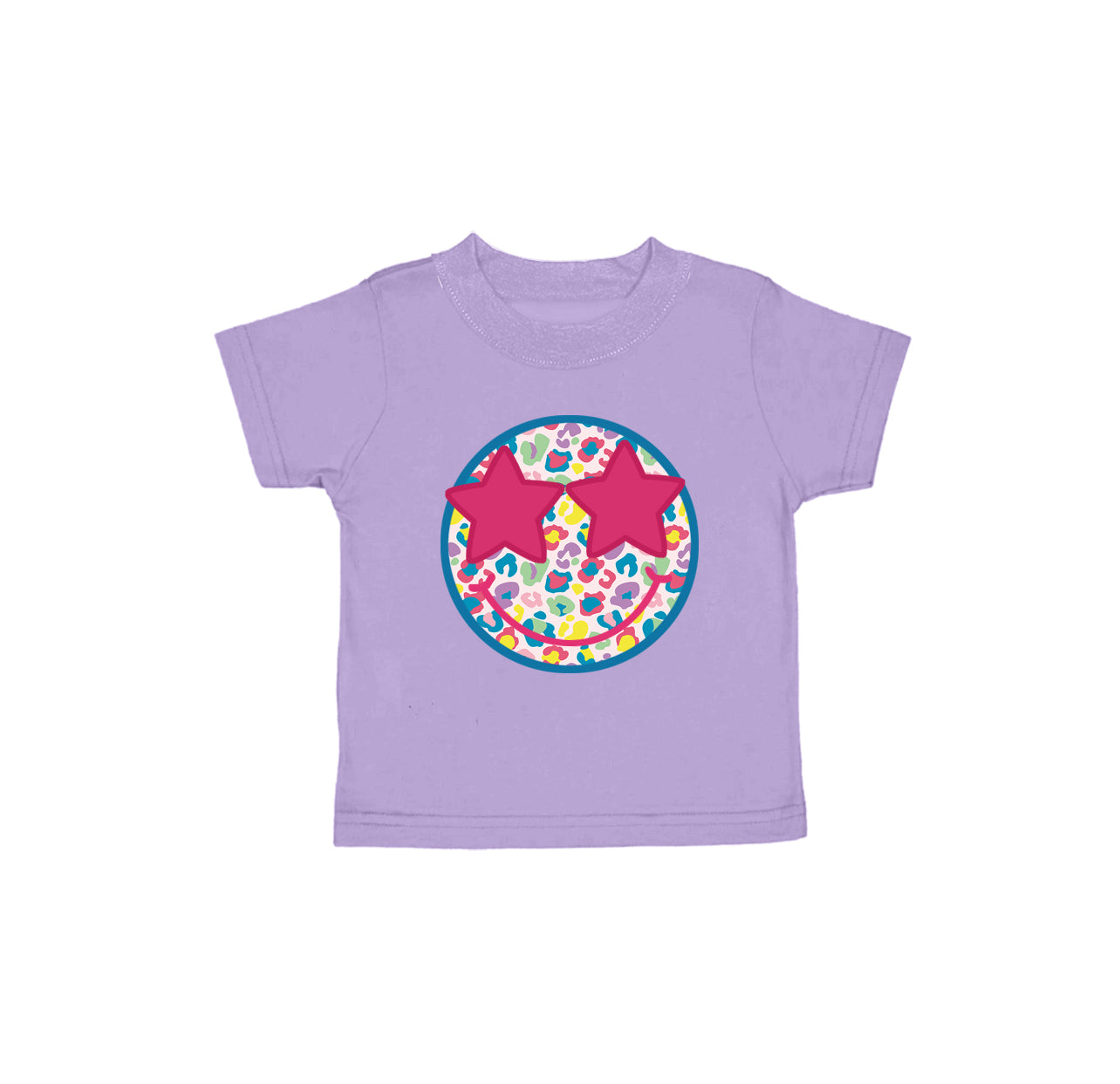 Smile face leopard short sleeve top shirt preorder