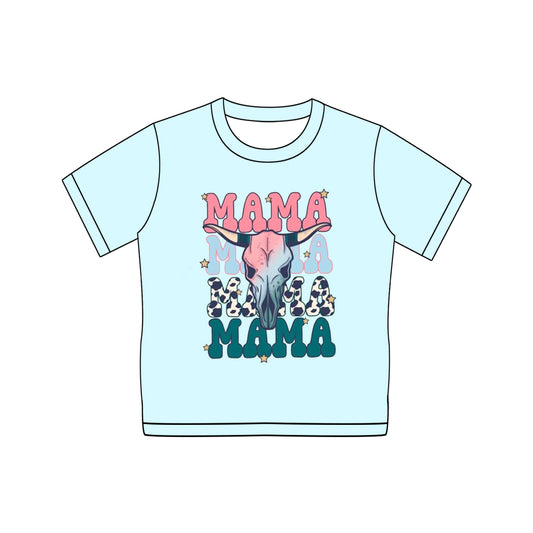 Adult women Mama letter short sleeve western t-shirt top preorder