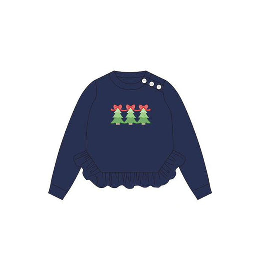 Baby girl Christmas tree long sleeve shirt preorder