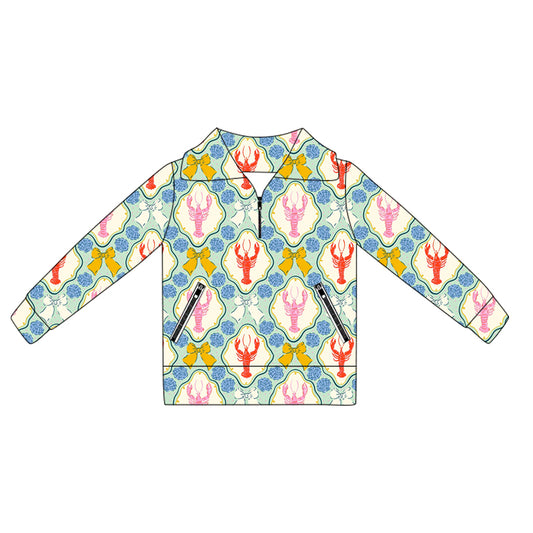 Baby Girls Crawfish Yoga Zip Top Pullover Preorder
