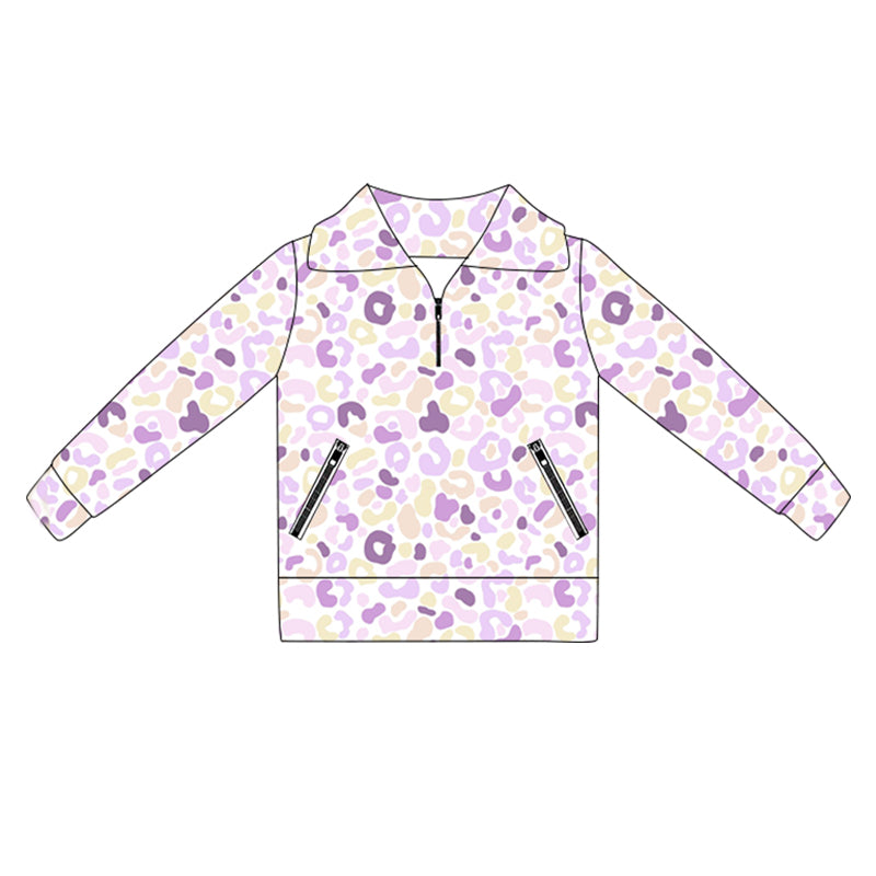 Baby Girls Lavender Zip Pocket Yoga Top Pullover Preorder