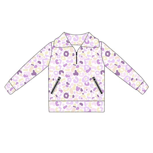 Baby Girls Lavender Zip Pocket Yoga Top Pullover Preorder