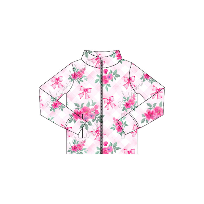 Baby Girls Pink Floral Bow Yoga Top Pullover Preorder