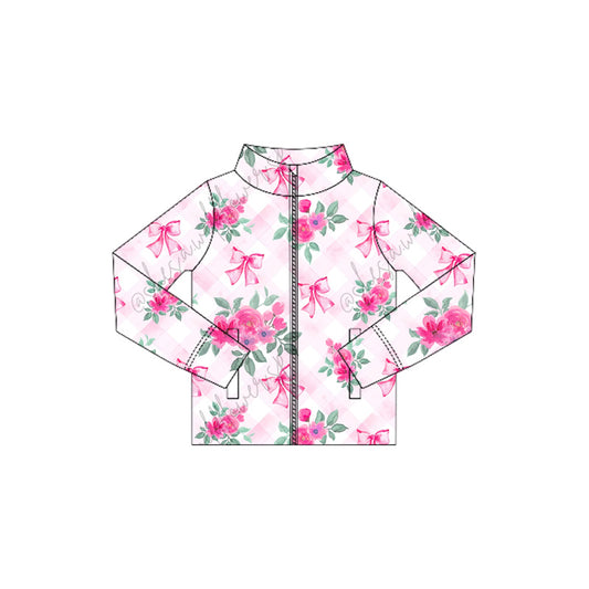 Baby Girls Pink Floral Bow Yoga Top Pullover Preorder