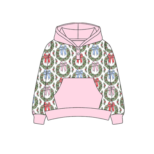 Christmas holly berry girls long sleeve hoodie top preorder