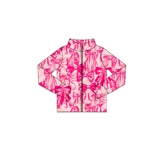 Baby girl long sleeve pink bow athletic yoga top preorder
