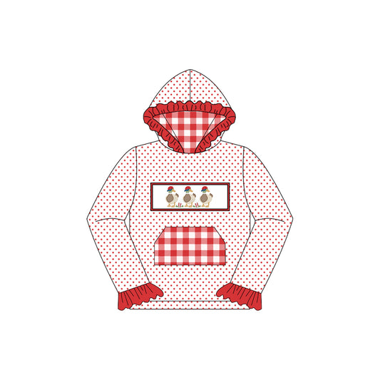 Baby girl long sleeve Christmas duck hoodie top preorder