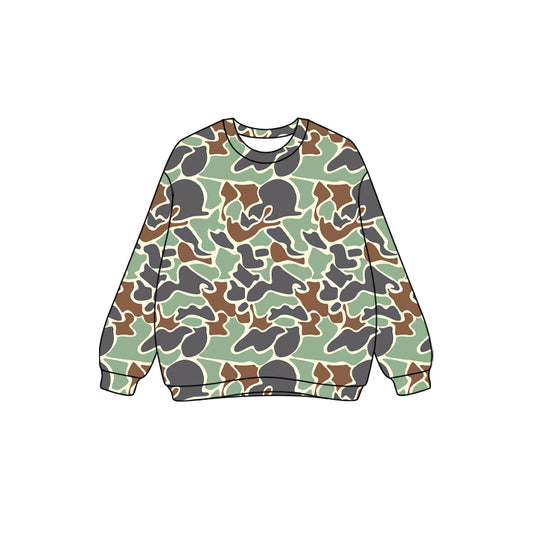 Adult women green camouflage long sleeve top preorder