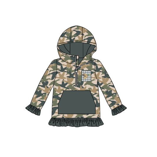 Baby girl mallard duck design long sleeve hoodie top preorder