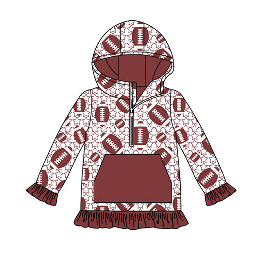 Baby girl football design long sleeve hoodie top preorder