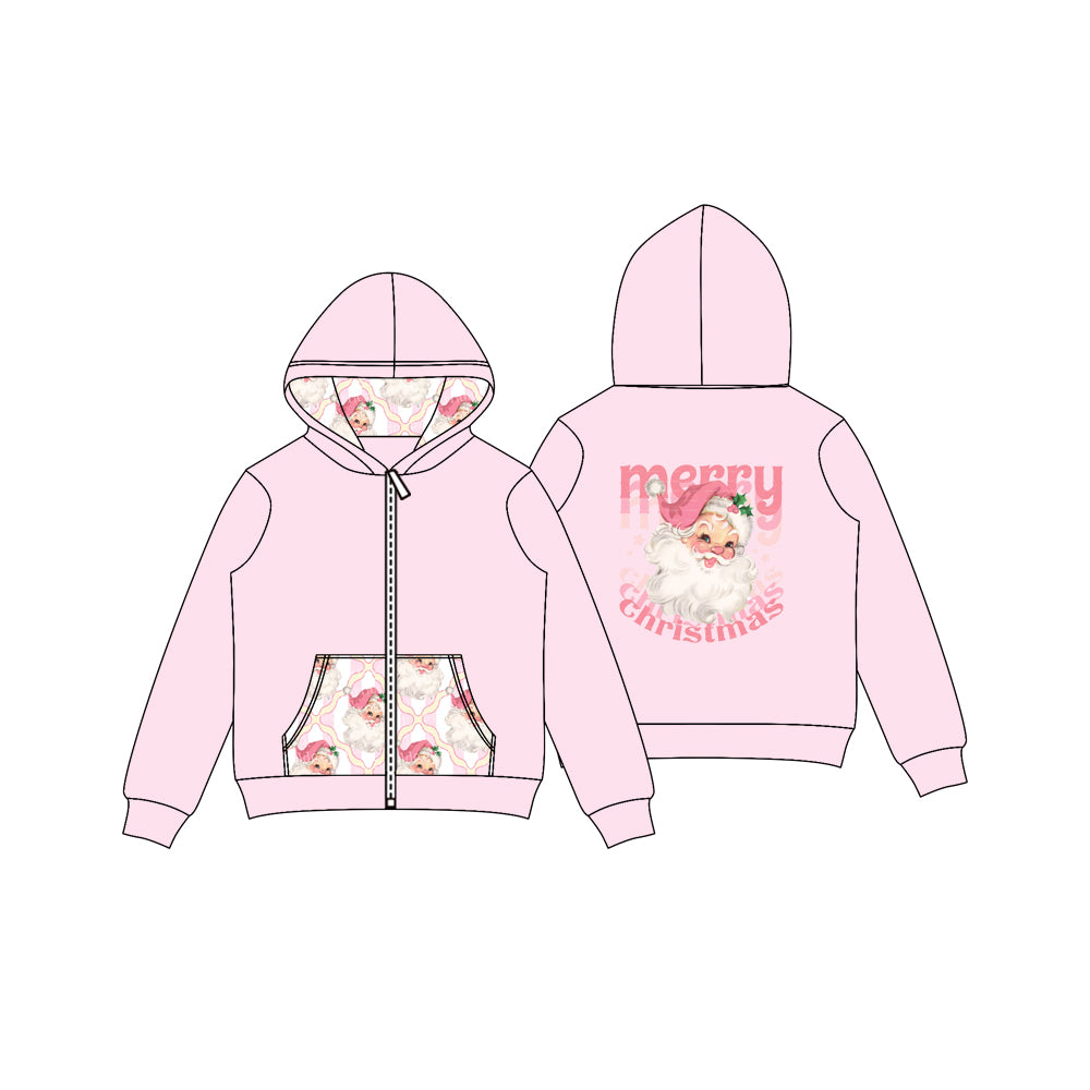 Baby girl Christmas santa design long sleeve hoodie top preorder