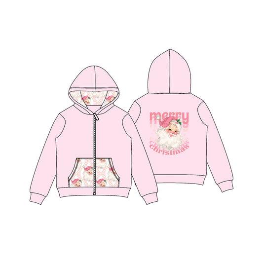 Baby girl Christmas santa design long sleeve hoodie top preorder